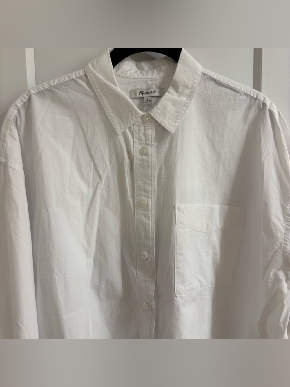 NWT Madewell The Signature Poplin Oversized Shirt in White - Picture 6 of 7